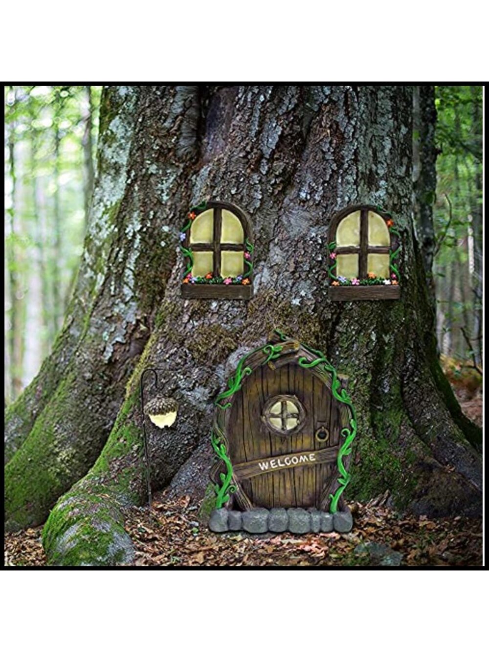 Resin Garden Statue Glow in The Dark Outdoor Sculpture Decor